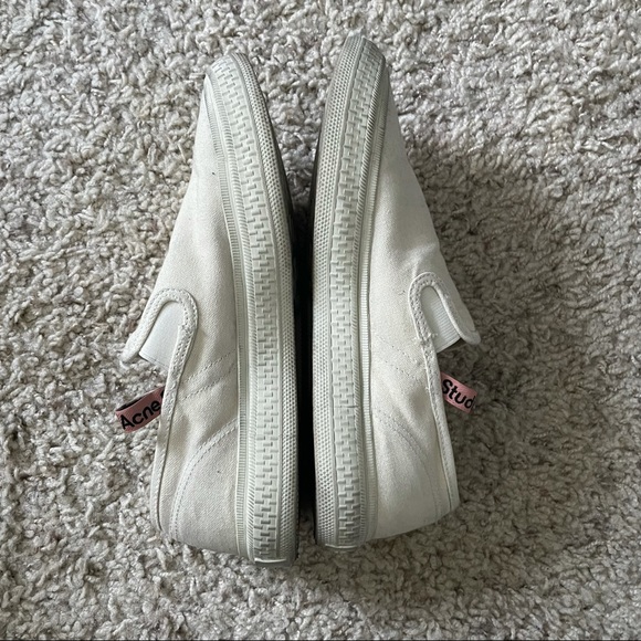 Acne Studios Off-White Canvas Slip On Sneakers - Picture 6 of 10